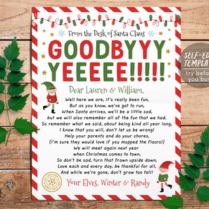 Goodbye Letter From Elves Editable Template, End of Christmas Elves ...