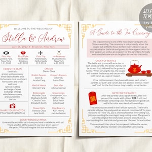 Chinese Wedding Program, Chinese Tea Ceremony, Asian Theme Wedding Reception, Guide to Tea Ceremony, Vietnamese Wedding, Chinese Invitation