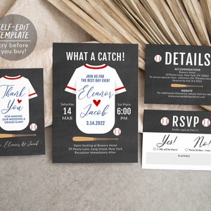 Baseball Wedding Invitation Template, Baseball Theme Wedding, Tailgate Invite, Stadium Invitation, Baseball Invitation, Sports Wedding Theme
