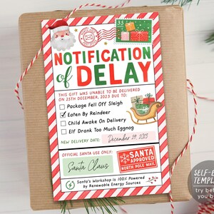 Late Christmas Gift Letter from Santa Editable Template