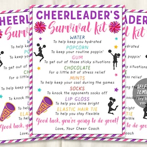 Cheer Survival Kit Gift Tags Editable Template