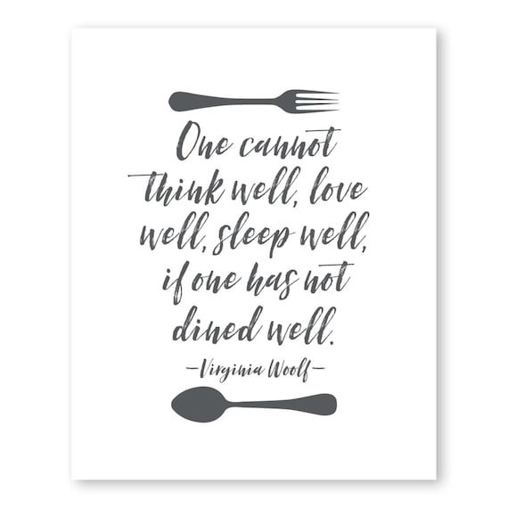 Virginia Woolf Quote Kitchen Poster Kitchen Print Art Etsy