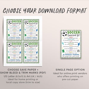 Soccer Survival Kit Gift Tags Editable Template, Soccer Player Team ...