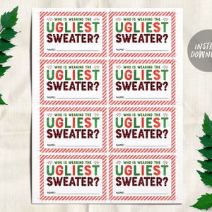 Christmas Ugly Sweater Party Decorations BUNDLE, Ugly Sweater Contest ...
