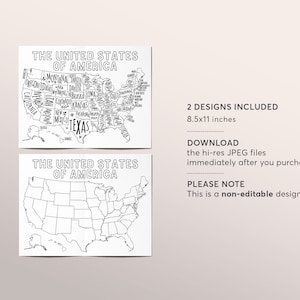 United States Map Coloring Page, States Classroom Coloring Sheet