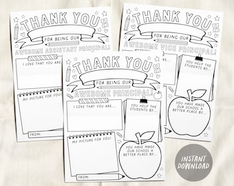 Principal Appreciation Day Bedankt Afdrukbaar, vice-assistent Principal Coloring Page Enquête Elementaire kleuterschool, einde schooljaar