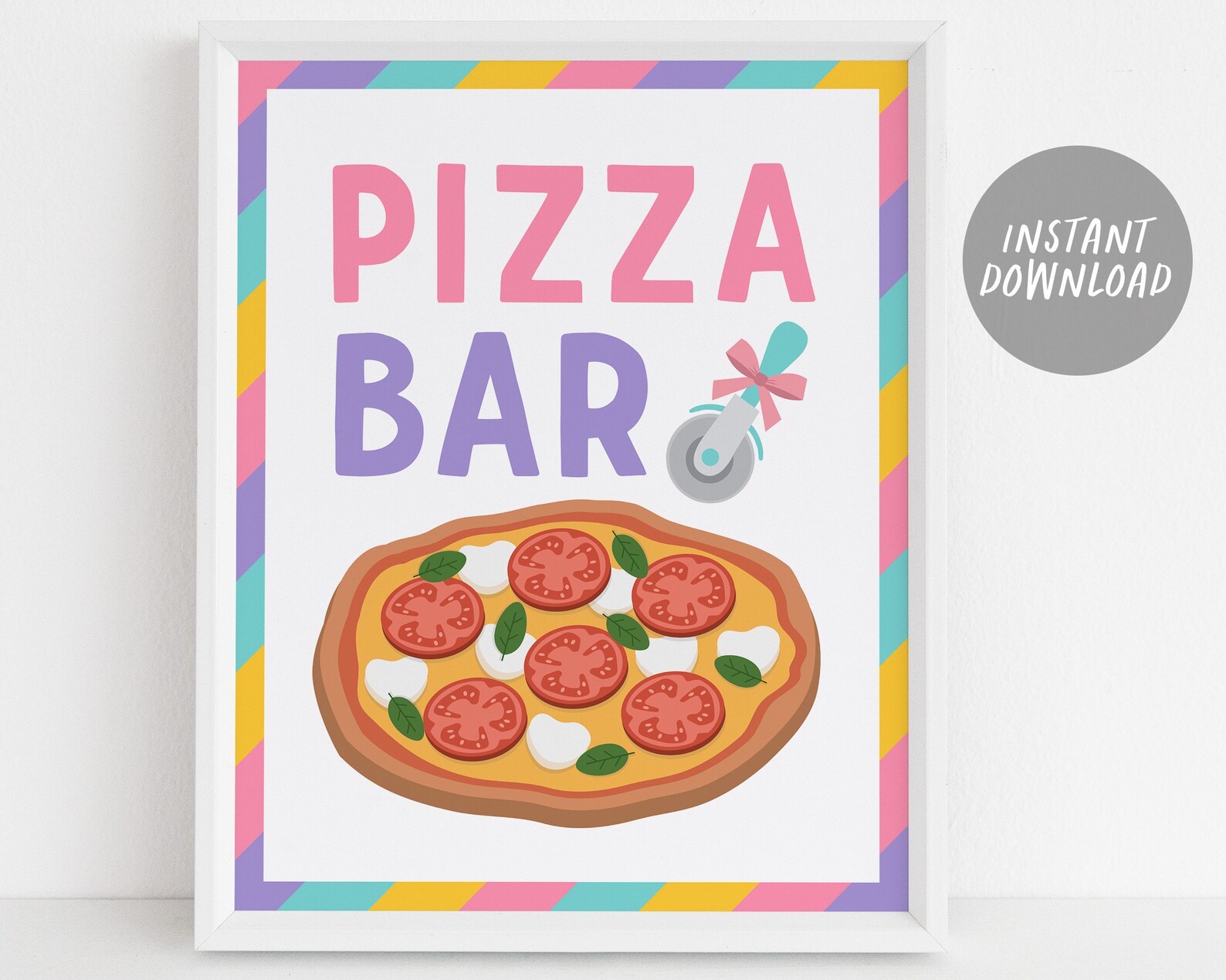 Pyjamas Signs Pizza Popcorn and Pajamas Party Signs BUNDLE for Birthday, Popcorn Bar ...