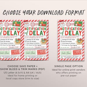 Late Christmas Gift Letter from Santa Editable Template, Delayed Christmas Package Notice Printable, Missing Christmas Present Official image 3