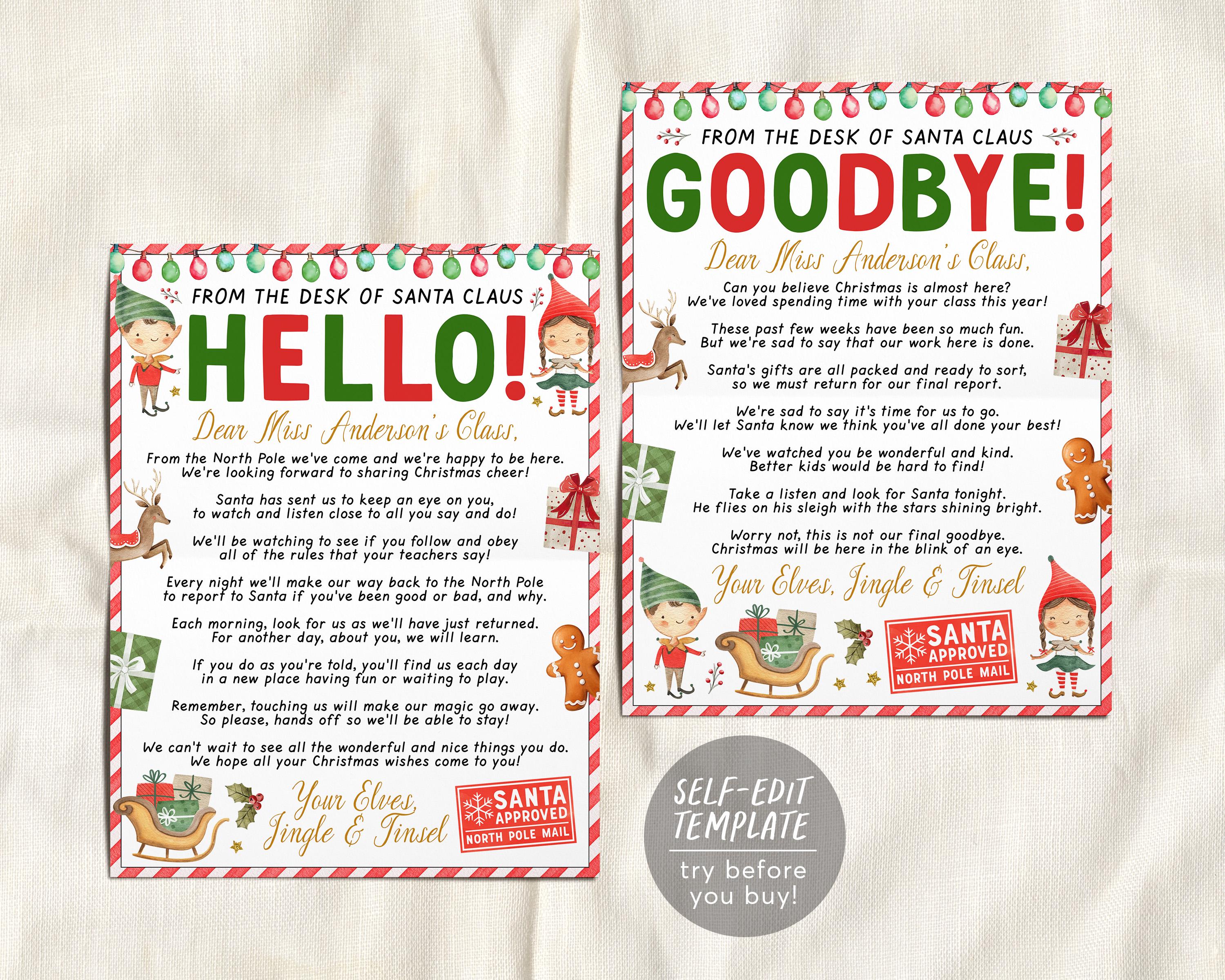 Elf Letter for Classroom Editable Template, Girl and Boy Elves Arrival ...
