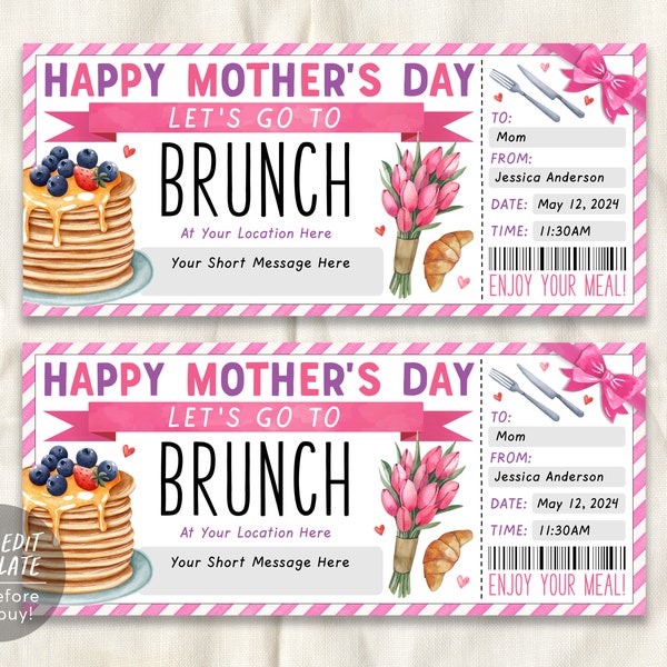 Ticket Voucher Mothers Day - Etsy