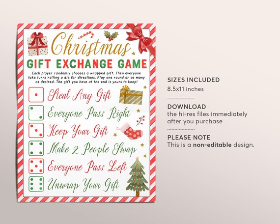 White Elephant Party Kit - Gift Exchange Game Set With Tokens, Stickers, Bag & Rules (As Seen In Rolling Stone)