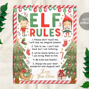Elfen Regeln zu befolgen, Elfen Regeln zu befolgen, Elfen rühren mich nicht an, Weihnachtsregel, Elfen Zauberregeln für Kinder, Weihnachtselfen Aktivitätsspiel DIY