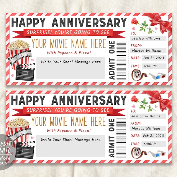 Movie Ticket Invitation - Etsy