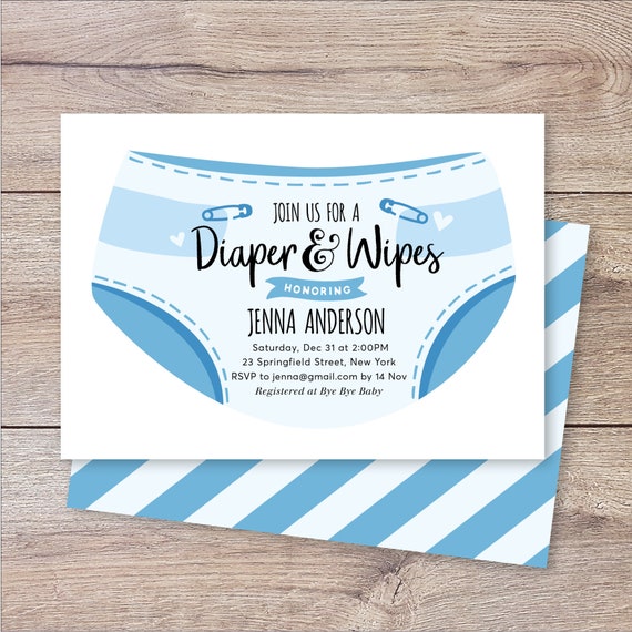 Diaper and Wipes Shower Invitation Baby 