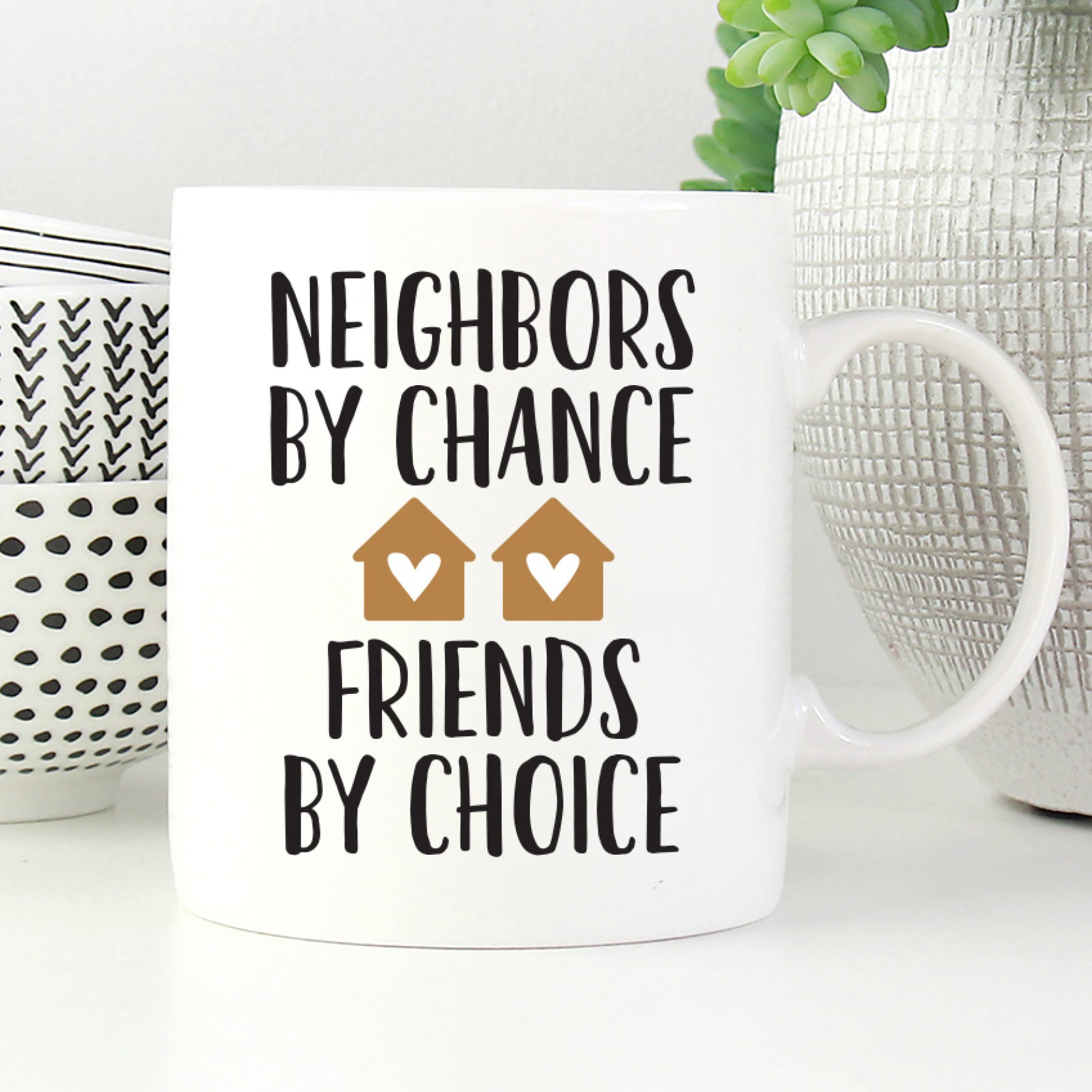 WOHR Best Neighbor Ever Mugs Set Housewarming Welcome gift for Neighbors  co-Workers Friends Novelty Moving Away Mugs Neighbor