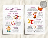 Editable Hindu Ceremony Program Template , Hindu Wedding Program, Indian Wedding Ceremony Steps, Indian Wedding Invitation, Jai Mala