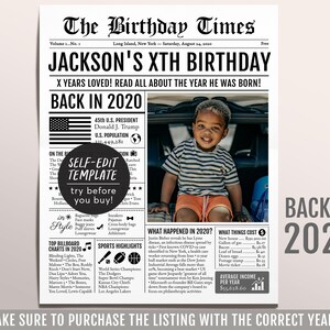 2020年の誕生日新聞編集可能テンプレート、4 5 6年前、4歳5歳6歳の誕生日サインデコレーション男の子または女の子の子供用デコレーション