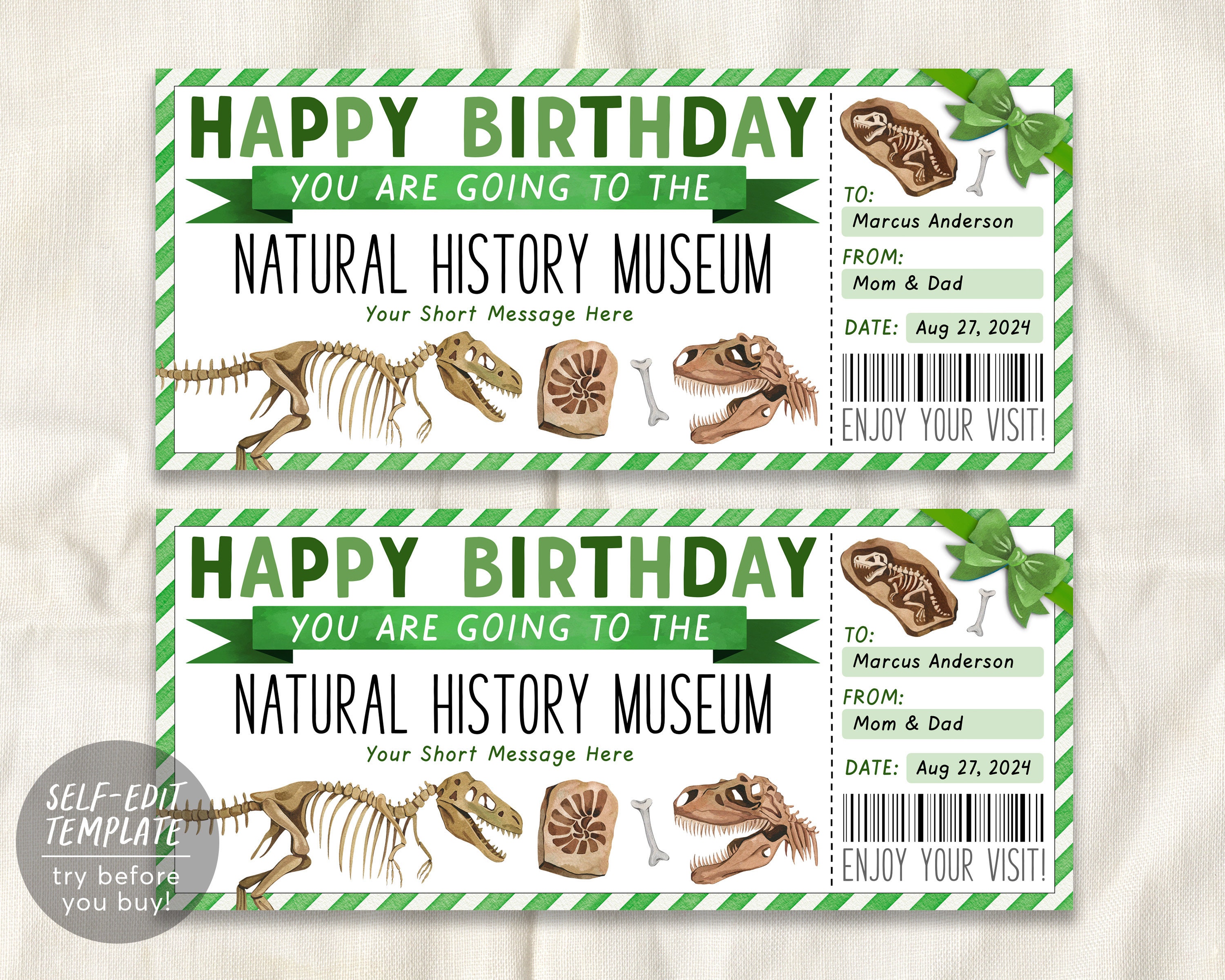 Natural History Museum Geburtstagskarte Zum 7. Geburtstag – Dino-Motiv Mit „Roarsome“-Gruß