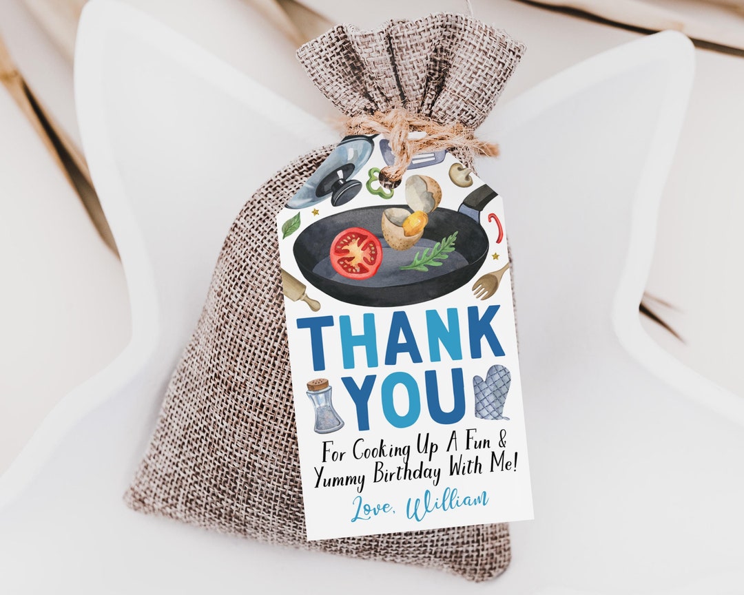 Cooking Birthday Party Favor Tags Editable Template, Boy Little Chef ...