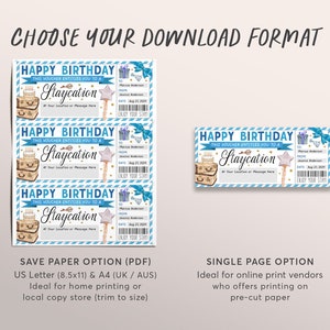 Staycation Voucher Editable Template, Birthday Party Surprise Weekend Getaway Hotel Ticket Gift ...