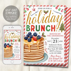 Holiday Brunch Invitation Editable Template