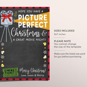 Christmas Movie Theater Gift Card Holder Editable Template, Picture ...