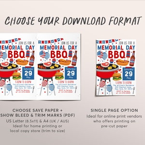 Memorial Day BBQ Invitation Editable Template, Patriotic Memorial Day ...