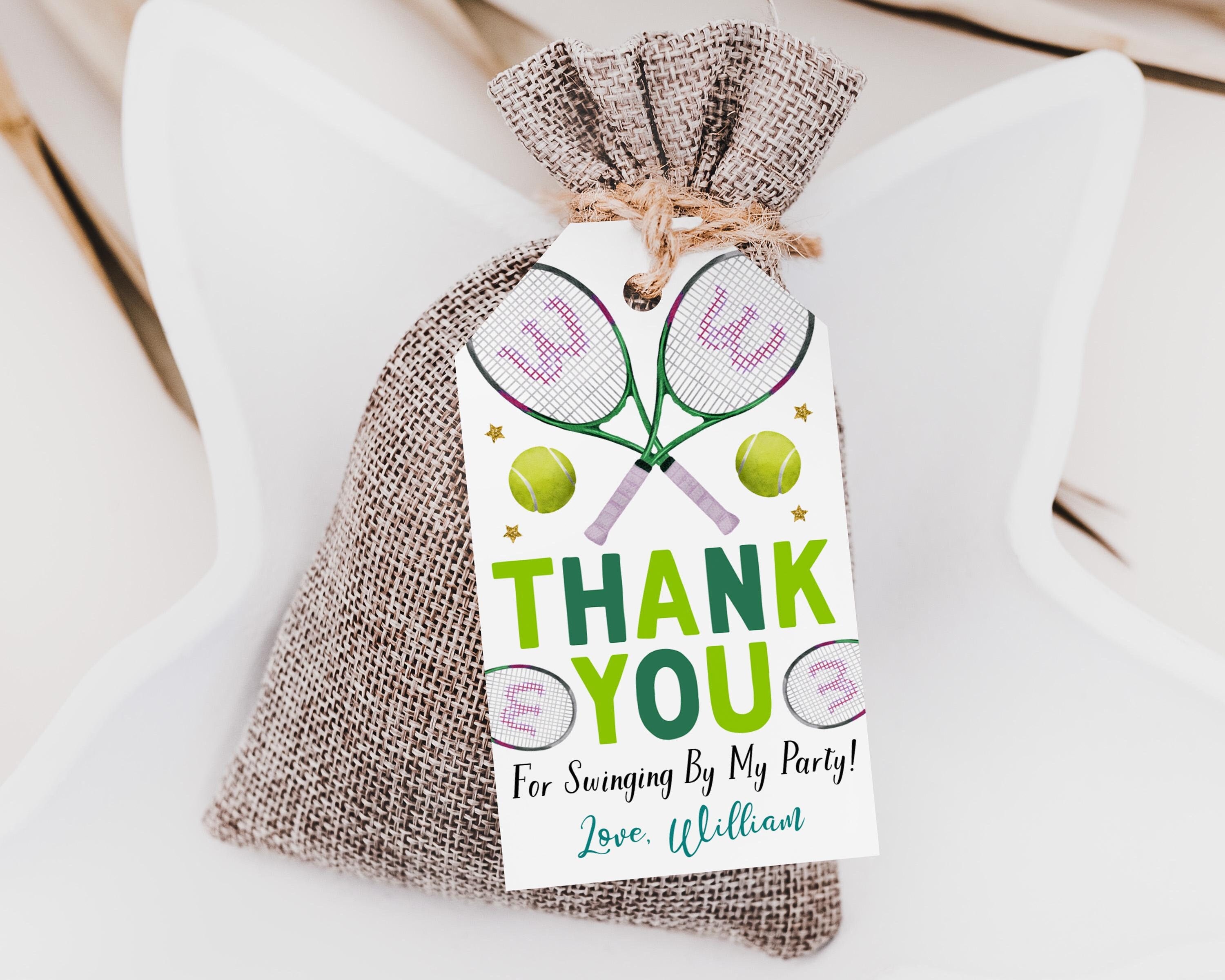 Tennis Birthday Party Favor Tags Editable Template, Boy Tennis Party ...