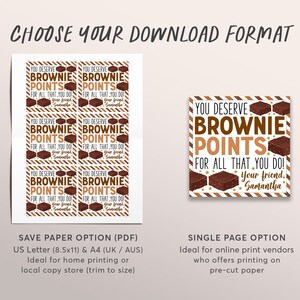Brownie Favor Tags Editable Template, You Deserve Brownie Points ...