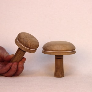 Wooden Darning Mushroom Set of 2 Luxe Special with Rope - Wooden Mushroom Wood Speedweave Mending Kit Reprise Mushroom Embroidery