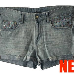 Jeans shorts - pimped by Angela - one of a kind, woman, hot-fix stones