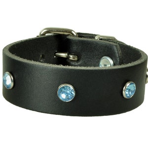 Leather bracelet "rhinestone"