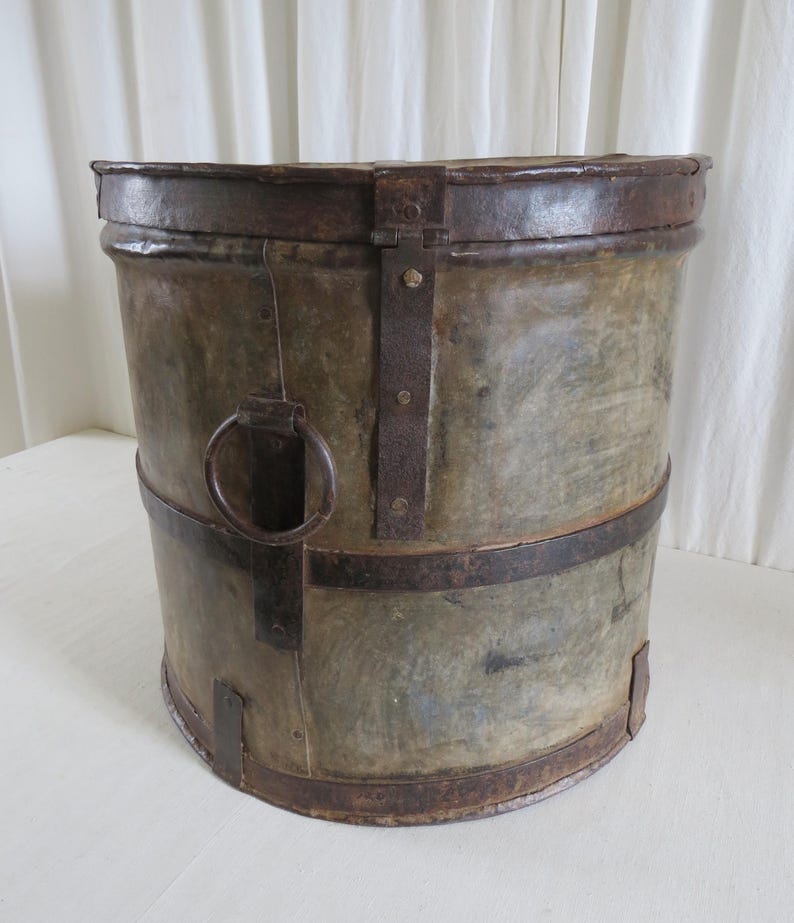 METAL STORAGE BIN. Indian Antique Grain Bin, Late 19th Century. - Etsy