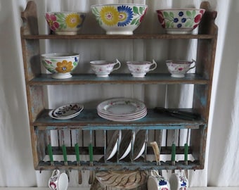 PAINTED WALL PLATE Rack. Indian Early 20th Century.