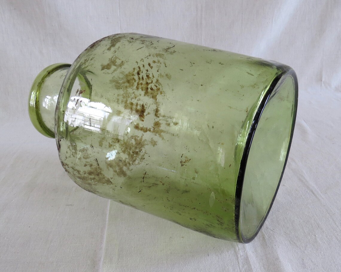 Large Vintage Glass Preserve Jar European early 20th C./Flower Etsy