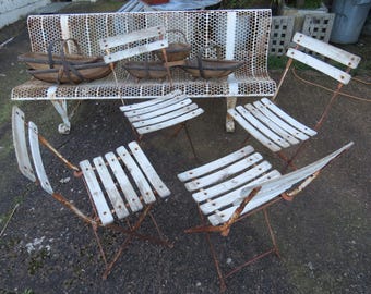 FRENCH CHAIRS, Set of 4 matching Garden / Bistro, folding. Early 20th Century.