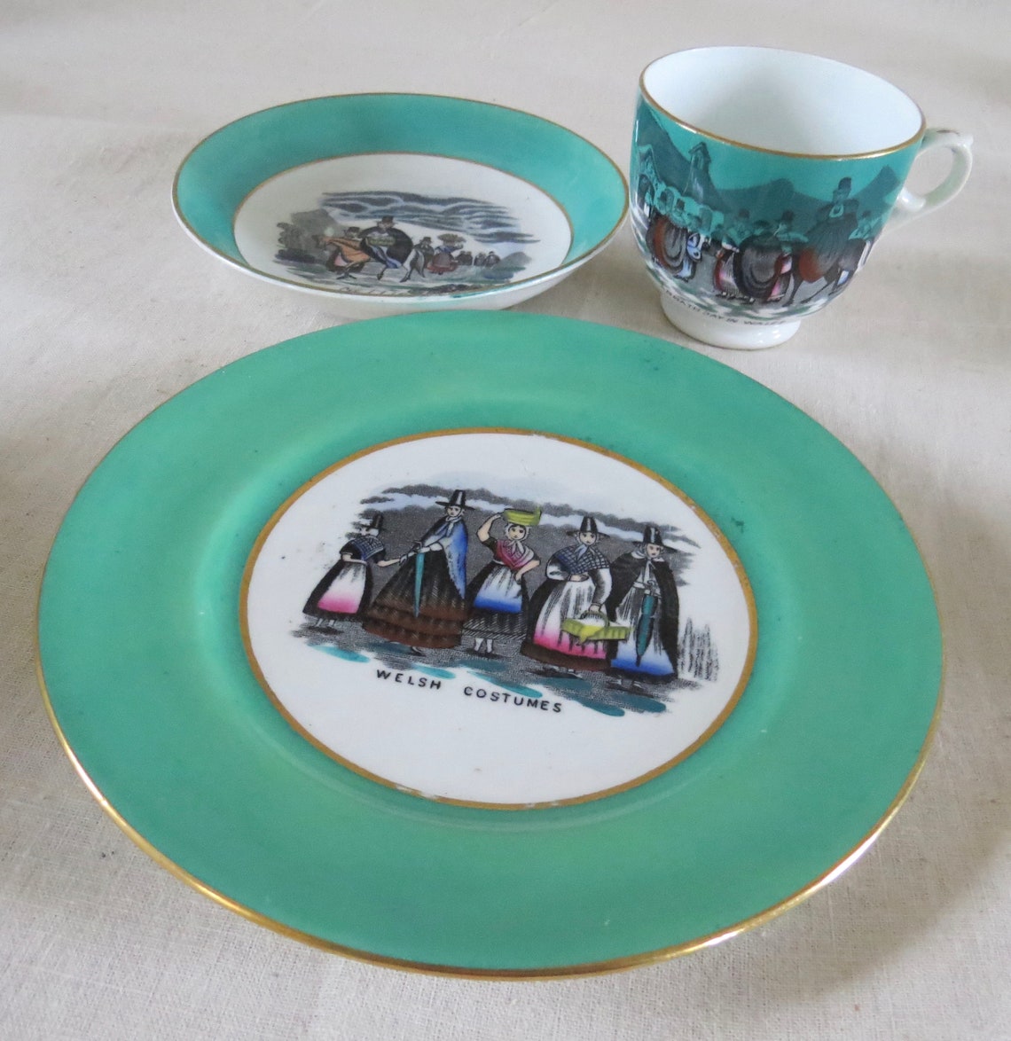 Antique Welsh Tea Set /Costume Design /RARE Traditional Welsh Etsy