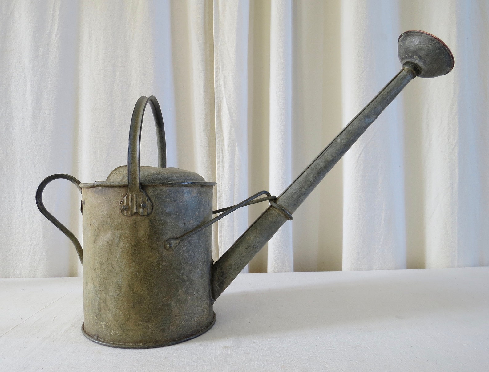 Antique Galvanised Garden Watering Can Late 19th / Early 20th C