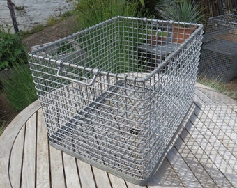 Large Galvanized Wire Crate: Heavy Duty Storage Basket, Garden Planter