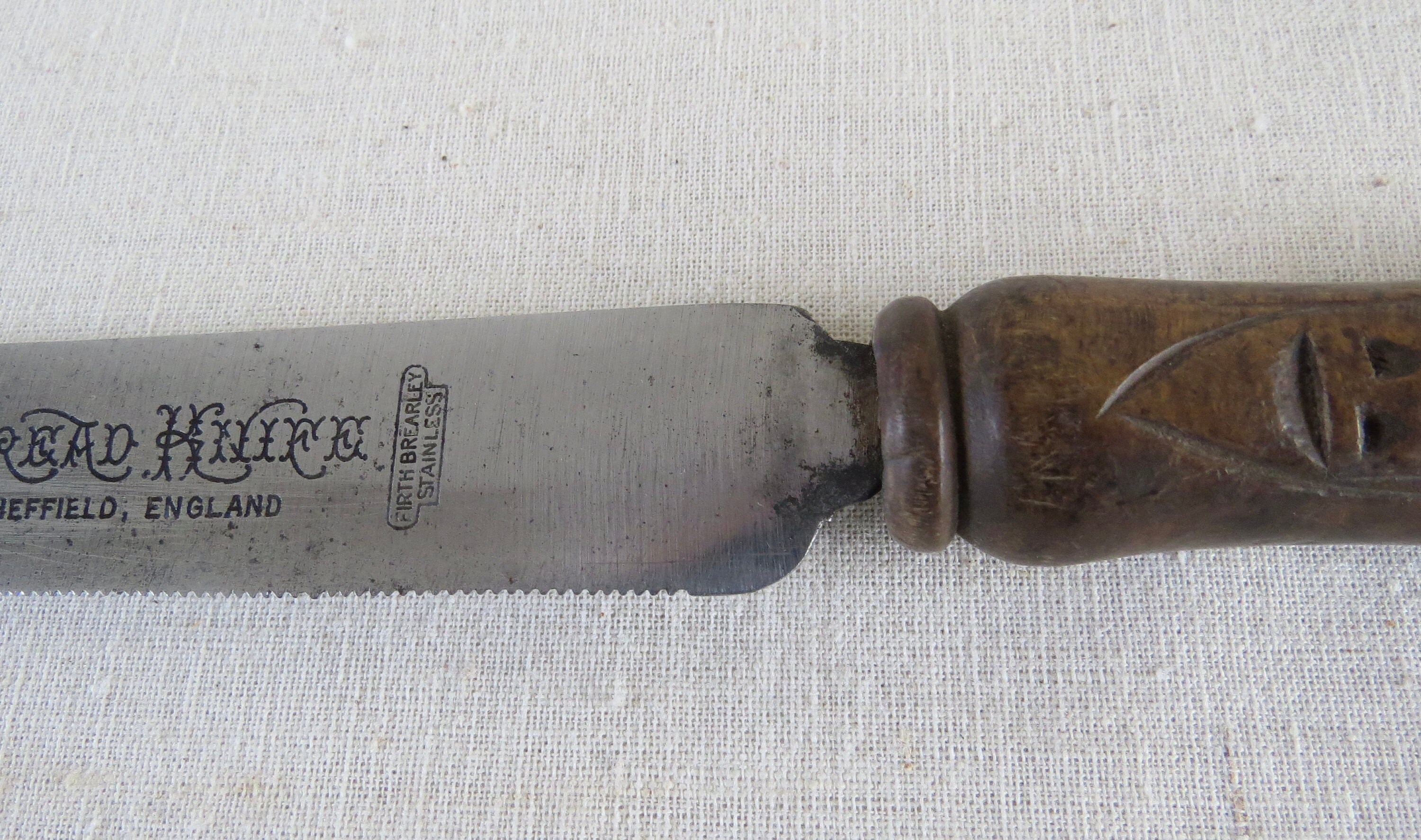 Vintage Carved Bread Knife Early 20th C. / Sheffield England Etsy