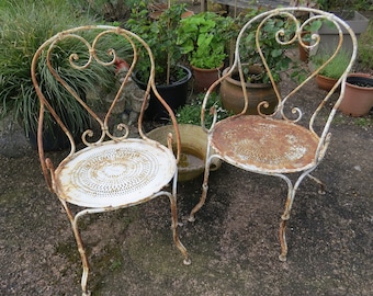 PAIR FRENCH GARDEN Armchairs. Early 20th Century.