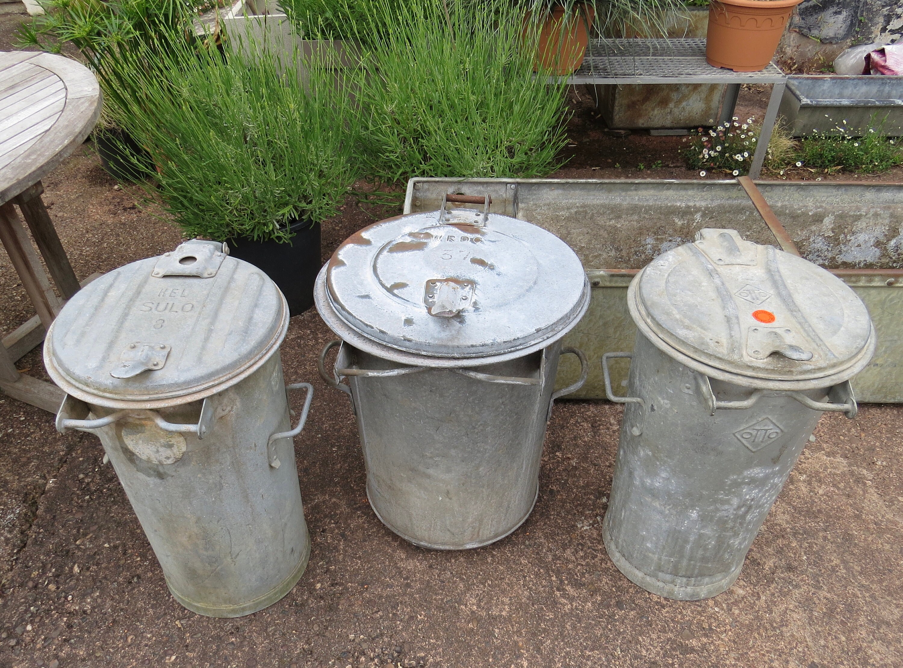 Vintage Galvanised German Bin Mid 20th C. / Large Industrial Etsy