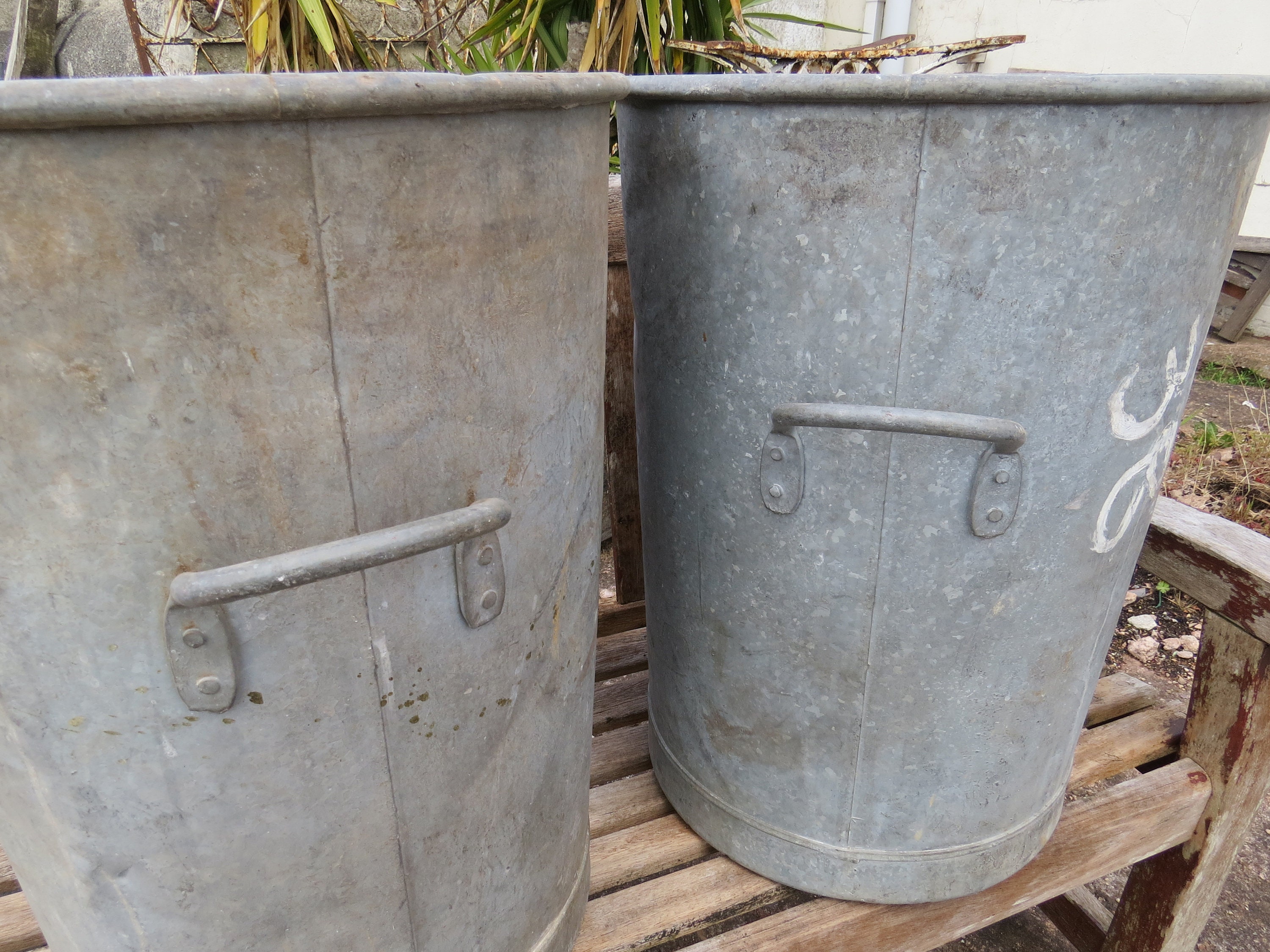 English Large Industrial Galvanised Bins Early 20th C. / Etsy