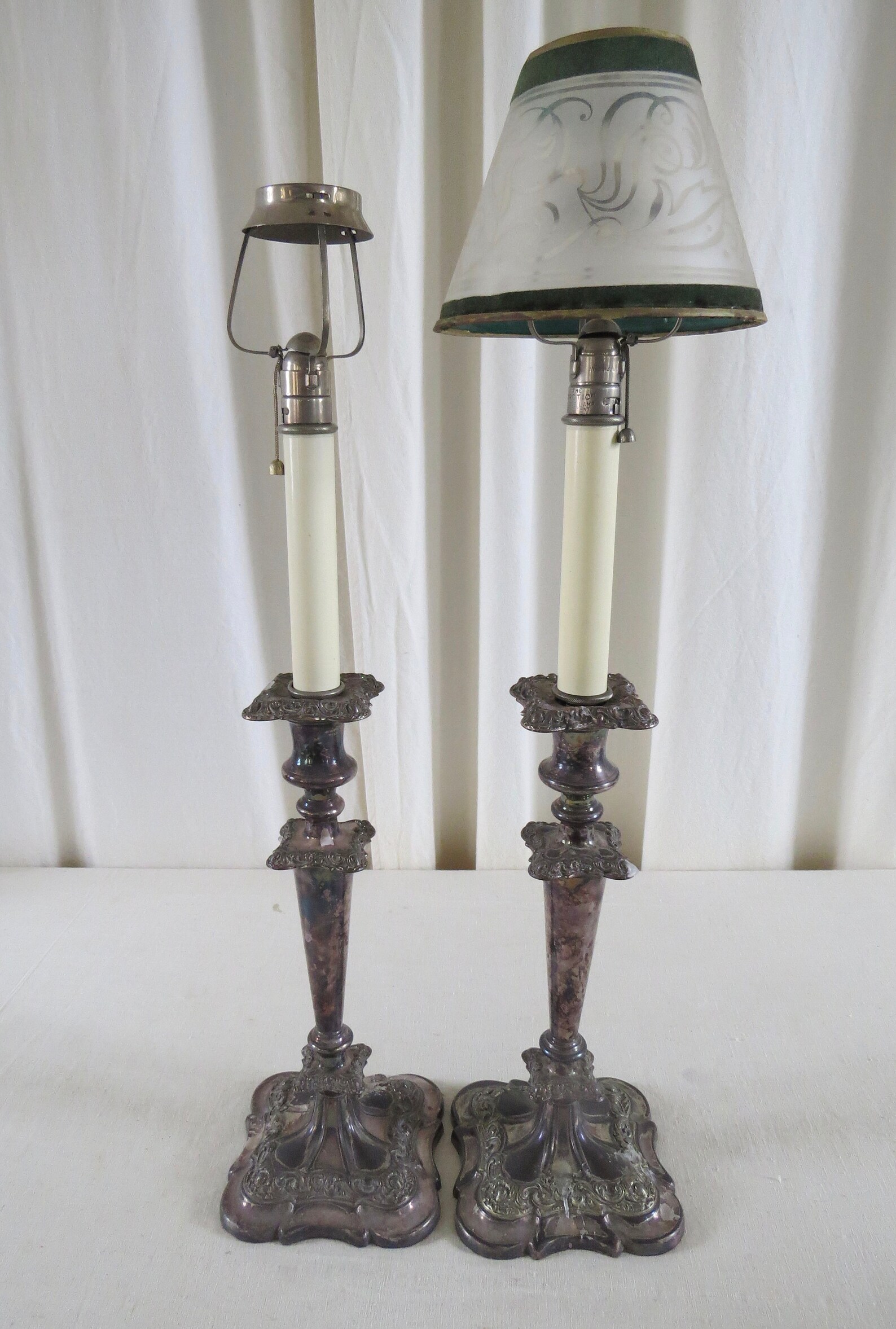 A Pair of Rare Antique Candle Lamps 19th C. / Old Victorian Etsy