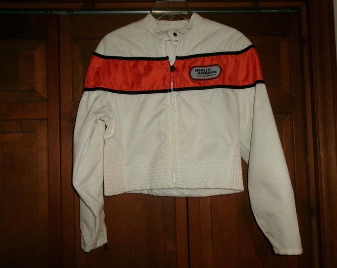 Harley Davidson Womens Racing Jacket Size Small White & Orange Etsy