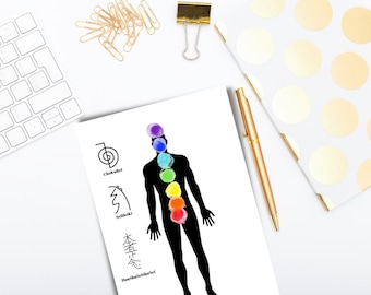 Printable Chakra Healing Board - Reiki Session Template (Digital Download)
