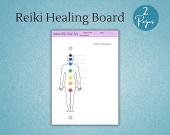 Distance Reiki Forms, Client Intake, Chakra Healing Board (Fillable PDF)