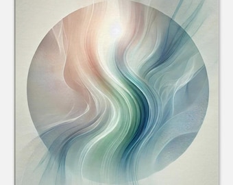 Reiki Healing Cloud Aura Canvas | Soothing Abstract Art Print for Tranquil Home & Wellness Decor