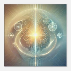 Stampa energetica Reiki / Arte curativa blu e oro sereno / Decorazione spirituale per la casa per una vita serena