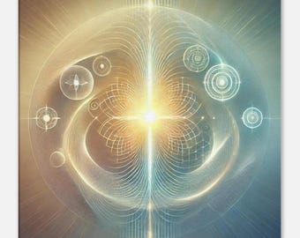 Reiki Energy Print | Serene Blue & Gold Healing Art | Spiritual Home Decor for Peaceful Living